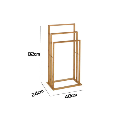 Immagine Portasciugami Bagno in bambù 3 bracci