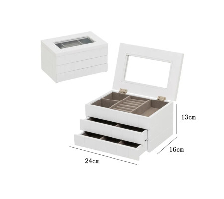 Immagine Portagioie MDF/CRISTALLO BIANCO CM 24X16X13