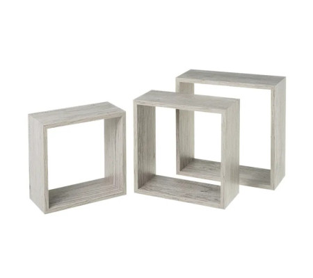 Immagine Set di 3 mensole da parete moderne, MDF grigio 