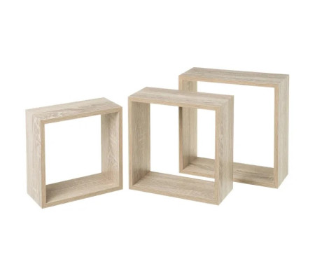 Immagine Set di 3 mensole da muro a cubo in MDF