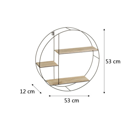 Immagine  Scaffalatura 3 scaffali nera 53 X 12 X 53 CM