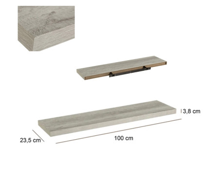 Immagine MENSOLA MDF GRIGIO CM 100X24X4 