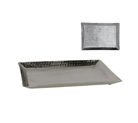 Immagine Vassoio decorativo argento cm 25X25X3,5