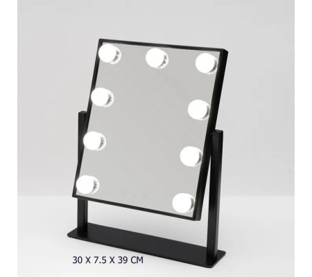 Immagine Specchio per trucco nero con luci a led